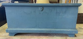 Painted Blue Dovetailed Blanket Box