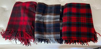 Group Of (3) Clean Flannel Blankets