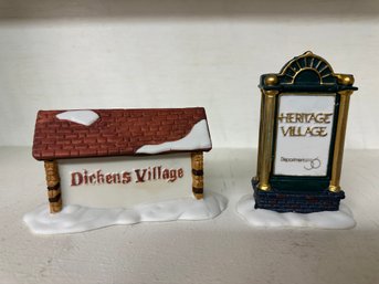 SMALL Department 56 Dickens Village And Heritage Village  Signs