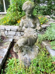 Beautiful & Large English Garden Muse Cement Statuary