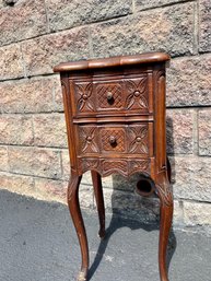 Antique French Bedside Table ,Dark Marble Top