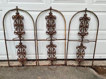 A Set Of Three Iron Plant Holders