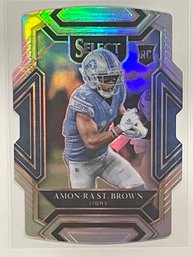 2021 Panini Select Club Level Die Cut Amon-ra St. Brown Silver Prizm Rookie Card #273