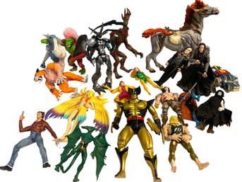 Assortment Of Action Figures. Marvel, Final Fantasy And More.
