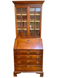 Vintage Secretary Desk With Bookcase Top