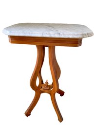 Antique Marble Top Side Table.