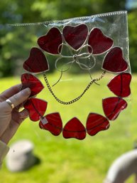 Hanging Stained Glass Hearts