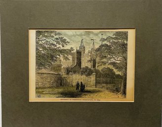 Entrance To Greenwich Observatory, C 1840 Matted Book Plate