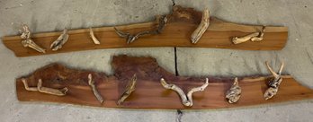 Two Free-form Carved Coat Racks