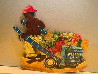 Vintage Painted Metal Haitian Wall Art