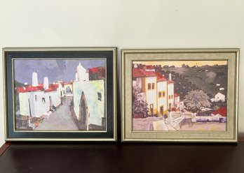 Oil/Acrylic On Canvas Paintings With Wooden Frames