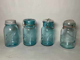 Blue Mason Jars