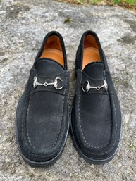 Gucci Black Suede Loafers Size 6.5