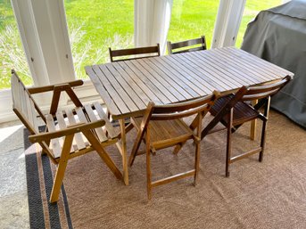 IKEA Falholmen Outdoor Acacia Wood Dining Table With Chairs