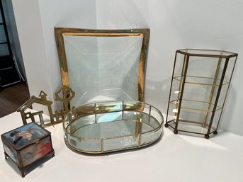 Brass And Glass, Display And Counter Display Cabinet