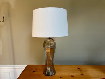 Hourglass Shaped Mercury Glass Style Table Lamp