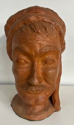 Vintage Handmade Clay Head Sculpture