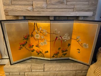 4 Panel Bird And Floral Screen