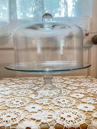 Glass Cake Plate W/ Cover