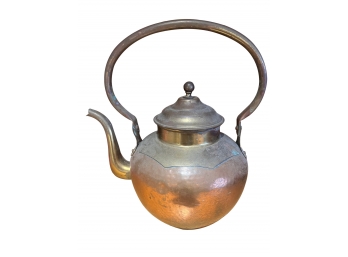 Vintage Copper And Brass Tea Kettle