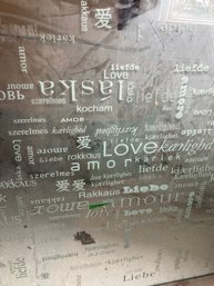 Love Plate Glass Rectangle With International Languages