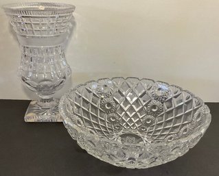 Vintage Crystal Bowl & Gorham Crystal Vase