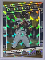 2020 Panini Donruss Russell Wilson Dominators Checkerboard Refractor Card #d-RW