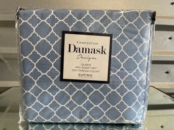 New! Charter Club Damask Designs Queen 4 Piece Sheet Set 550 Thread Count - $170 Retail