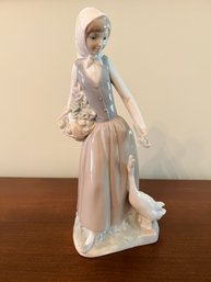 Girl With Goose Figurine By NAO