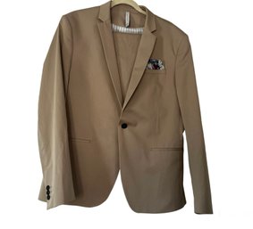 Zara Man Tan Size 46 Jacket And Matching Size 44 Pants