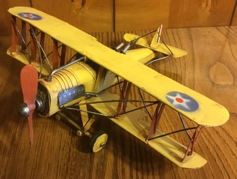 Vintage Metal,  Tin Yellow Airplane