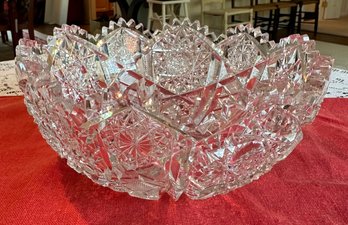 Brilliant Cut Glass Crystal Center Table Bowl No Chips.