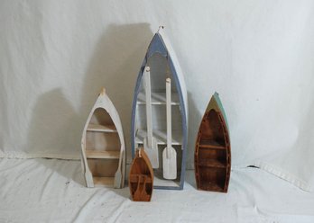 Lot Of 4 Canoe And Boat Decor / Shelves