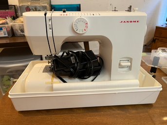 Janome Sewing Machine, Bernina Shelf & Notions