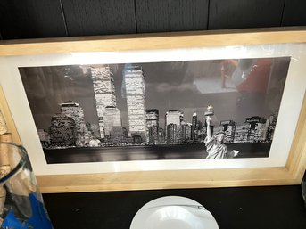 Twin Towers Photo 11' X 21' Framed, 16' X 9' Photo