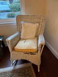 Vintage White Wicker Rocking Chair