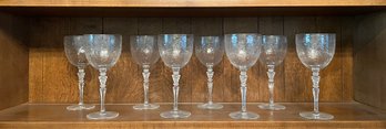 Group Of 8 Cut Glass Crystal Stemware Glasses