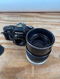 Nikon FG Camera With  NIKKOR 135mm Lens