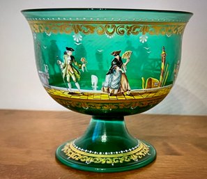 Venetian Enamel Decorated Footed Bowl