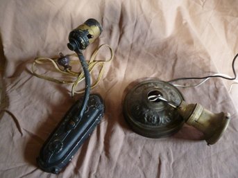 Vintage Lighting Set Metal Wall Sconce And Parts