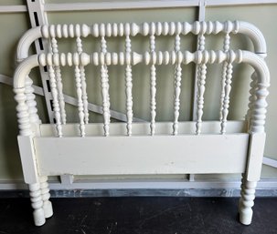 Vintage Twin Painted White Spindle Bed #2