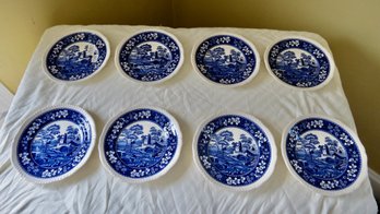 8 Spode Blue Tower China Salad Plates