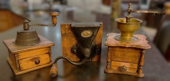 Three Vintage Coffee Grinders