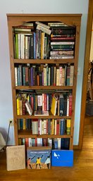 Lot Of Interesting Books  With Laminate Bookcase 29.5x12x72