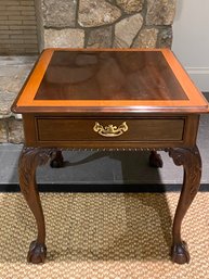 Stickley Side Stand With Carved Claw Feet