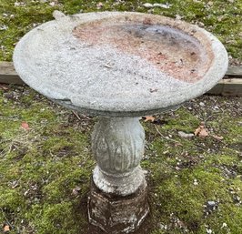 Weathered Concrete Bird Bath, 2 Piece.