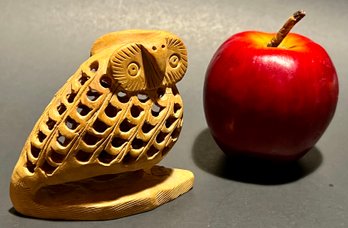 PREGNANT OR CANNIBAL HANDCARVED OWL