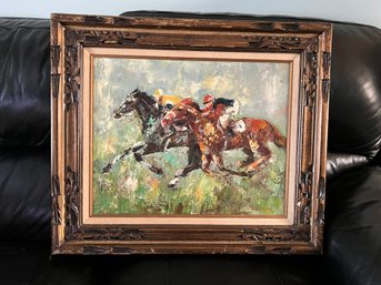 Edward Barton Horse Racing Abstract Oil Painting