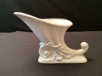 Stunning Ivory Art Pottery Cornucopia Vase Kleine Co Vintage