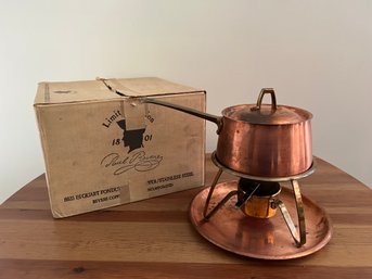 Limited Edition Paul Revere Copper 1.5 Qt Fondue Pot Set